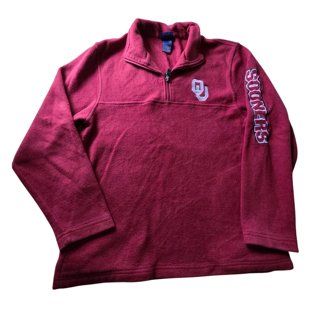 Team Edition‎ OU Oklahoma Sooners Fleece 1/4 Zip Pullover Sweatshirt Mens Medium